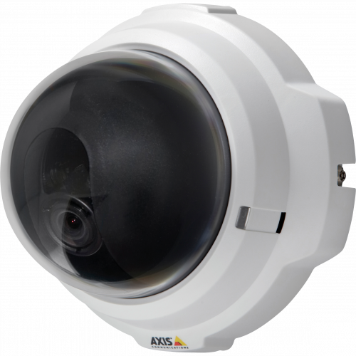 IP Camera AXIS M3203 has intelligent video capabilities and excellent image quality. The camera is viewed from it´s left,