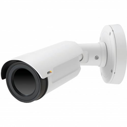 IP Camera AXIS Q1931-E has bullet-style design and multiple lens options with shock detection. The camera is viewed from it´s left.
