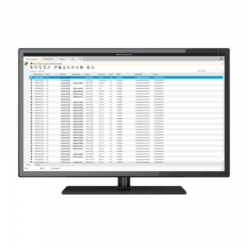 Monitor con schermata di gestione dispositivi 