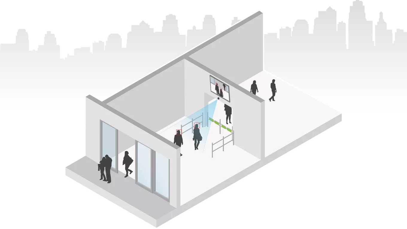 Face detector entrance scen