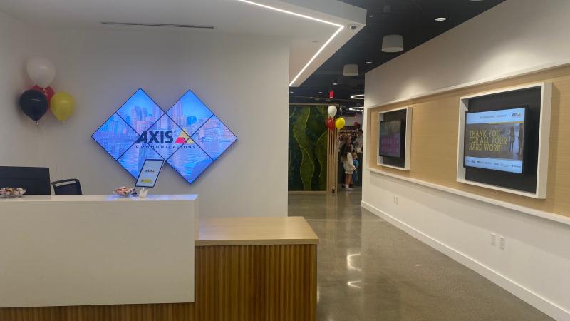 Reception desk at the newly reopened Boston-area Experience Center