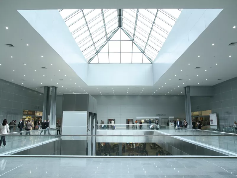 Large room with ceiling window