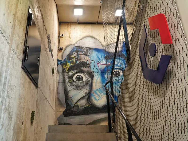 Cameras in staircase