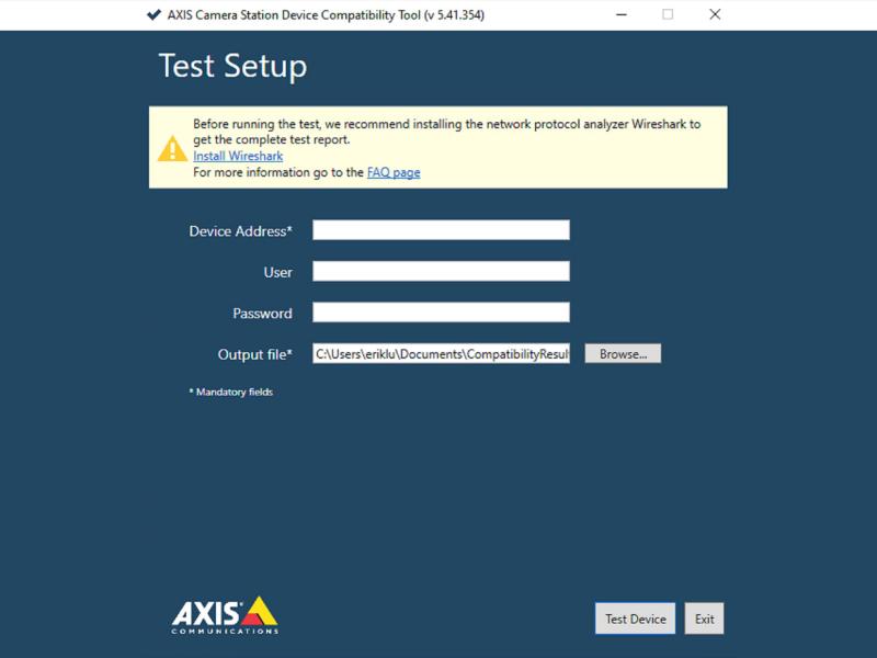 axis camera station device compatibility tool