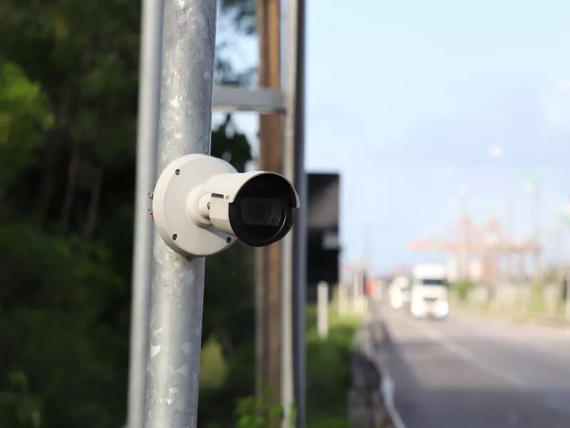 Close up of P14 camera at port