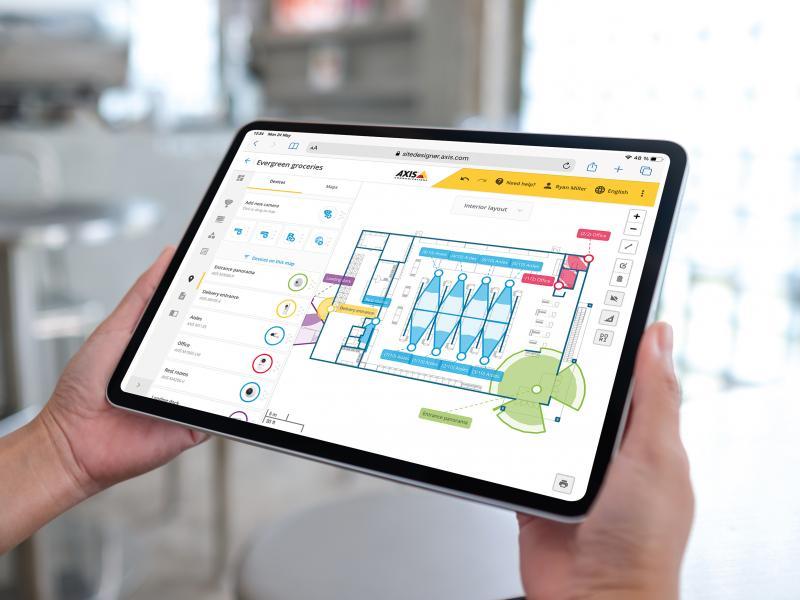 AXIS Site Designer on a tablet 