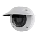 ウェザーシールドを装着したAXIS Q3538-LVE Dome Camera、左斜めから見た図