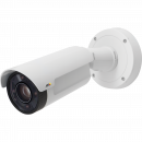 AXIS Q1765-LE is a bullet camera in white color with built-in IR illumination. The camera is viewed from its left.