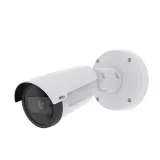 AXIS P1455-LE is an outdoor-ready fixed bullet IP camera with Lightfinder and Forensic WDR. The camera is viewed from its left angle.