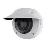 AXIS Q3536-LVE Dome Camera with weathershield, viewed from its left angle