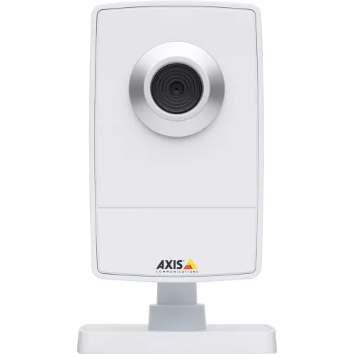 AXIS M1011-W wireless camera with small and functional design, progressive scan and easy installation. Shown from front. 