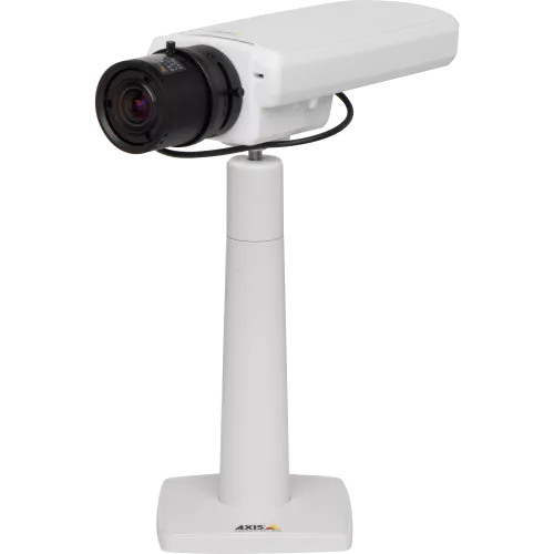 IP Camera AXIS Q1931-E has lightfinder technology, digital PTZ and edge storage. The camera is viewed form it´s left.