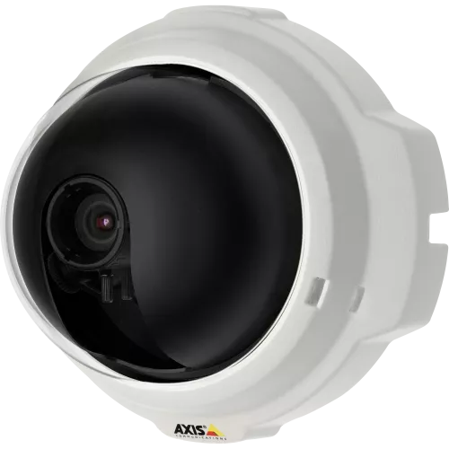 IP Camera AXIS M3204-V vandal-resistant and has power over ethernet. The camera is viewed from it´s left.