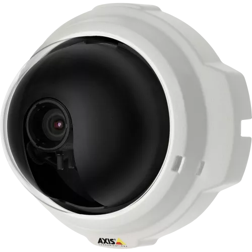 IP Camera AXIS M3203-V vandal-resistant and has Intelligent video capabilities. The camera is viewed from it´s left.