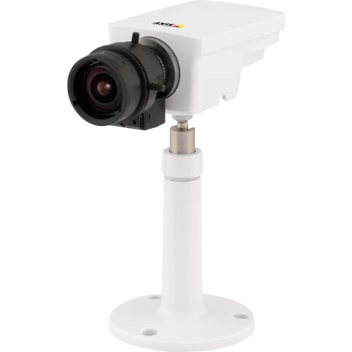 IP Camera AXIS M1114 has varifocal DC-iris lens and multiple H.264 streams. The camera is viewed from it´s left.