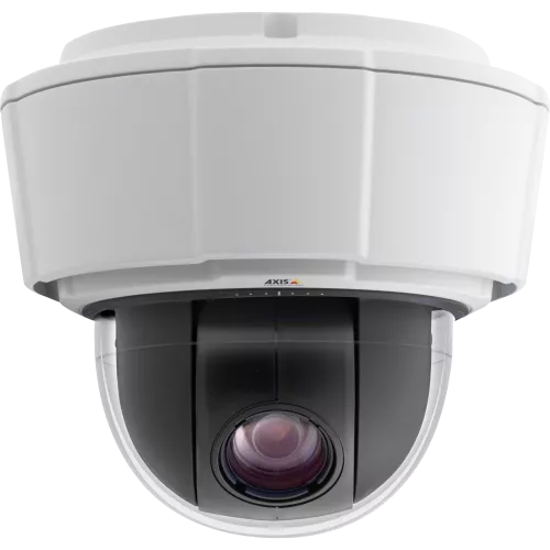 IP Camera AXIS P5534-E has advanced gatekeeper functionality and 18x optical zoom. The camera is viewed from it´s front.