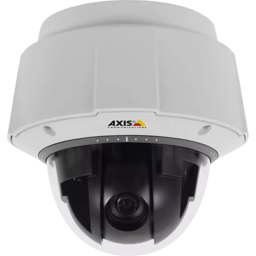 IP Camera AXIS Q6044-E has electronic image stabilization, vandal-resistant and shock detection. Viewed from front.