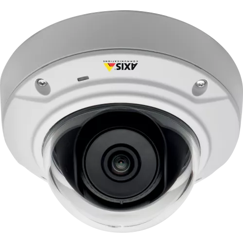 IP Camera AXIS M3006-V has wide viewing angle of 134°and easy, flexible installation on wall or ceiling. Viewed from front.