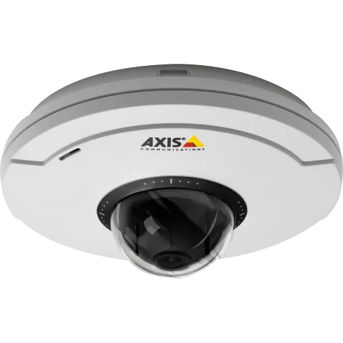 AXIS M5014 PTZ is a palm-sized IP camera with an ultra-discreet design. The product is viewed from its front.