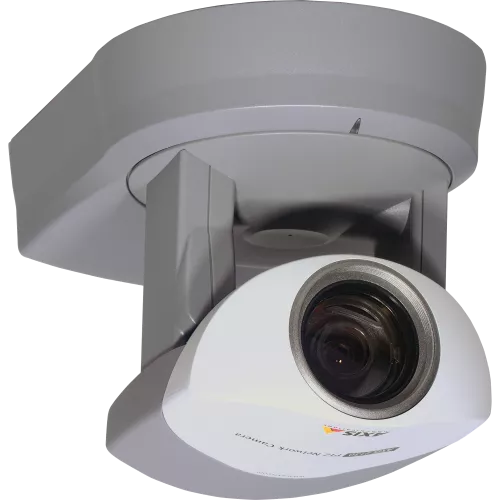 AXIS 2130 is an all-in-one integrated networked pan/tilt/zoom camera. The design is compact and neat, and includes a ceiling-mounted version.