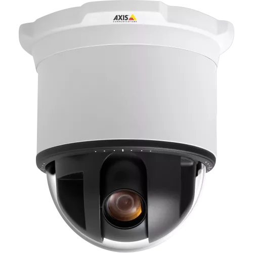 AXIS 233D High-speed dome camera with progressive scan and 35x zoom and pan/tilt performance. Shown from its front