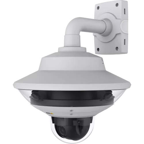 IP Camera AXIS Q6000-E has one-click PTZ control and exchangeable and tiltable lenses Viewed from it´s front.