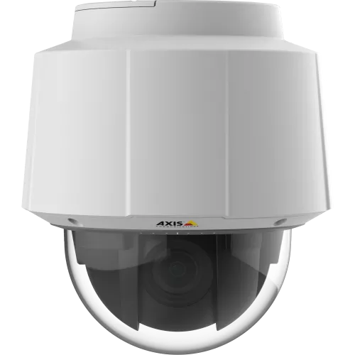 AXIS Q6054 PTZ is an indoor IP camera with 30x zoom and focus recall. The camera is viewed from its front. 