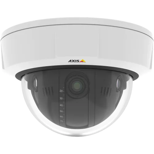 Q3708-PVE is an IP camera that offers 180° overview in challenging light conditions.