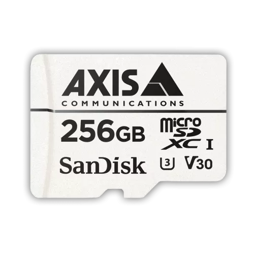 Scheda di sorveglianza edge di AXIS da 256 GB dalla parte anteriore