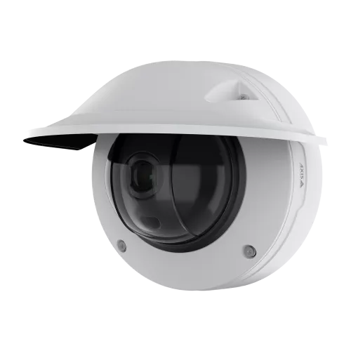 AXIS TQ3808-E Weathershield with network camera, viewed from its left angle