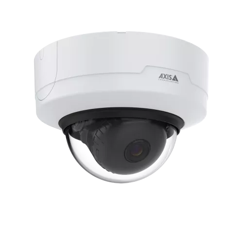 AXIS P3265-V Dome camera mounted in ceiling from right