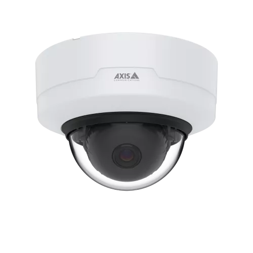 Kopułkowa kamera AXIS P3265-V Dome Camera zamontowana na suficie, widok z prawej strony