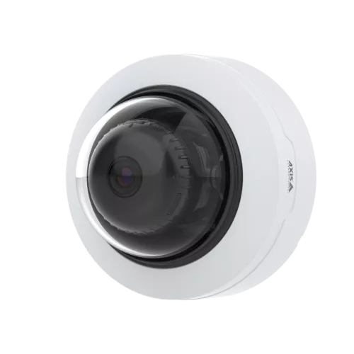 AXIS P3265-V Dome camera mounted on wall from left