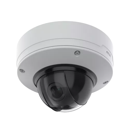 天井に取り付けられたAXIS Q3536-LVE Dome Camera、左斜めから見た図