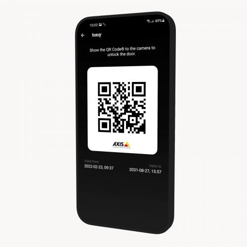 スマートフォンのAXIS Mobile Credentialアプリ。