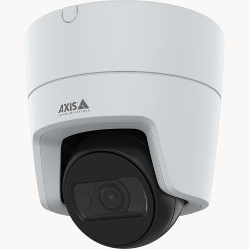 White AXIS M3128-LVE Dome Camera viewed from its left