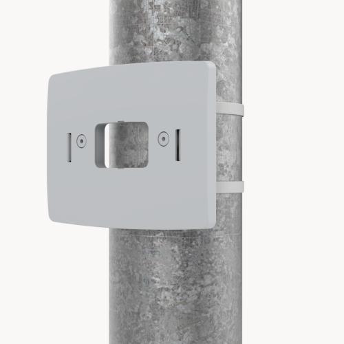 J-Box and pole adapter installed on a pole