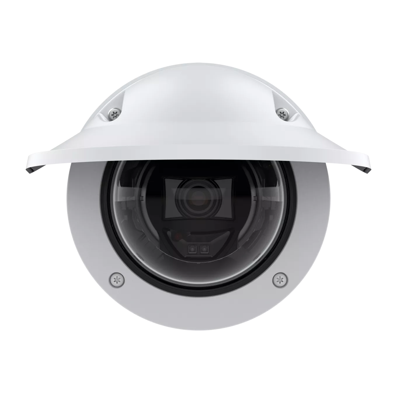 AXIS P3265-LVE Dome Camera with weathershield mounted on wall from front