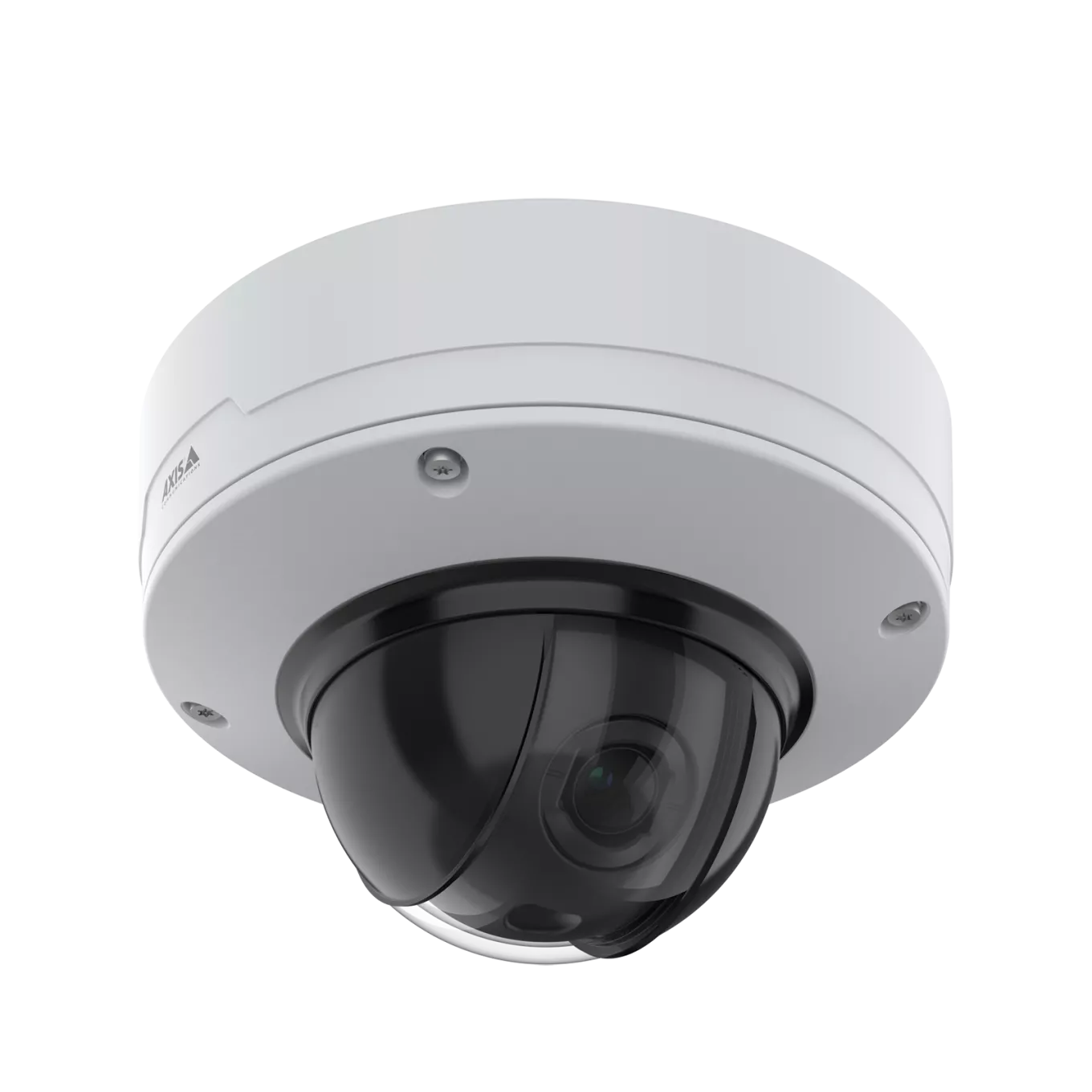 오른쪽 각도에서 본 AXIS Q3536-LVE Dome Camera(천장에 장착)