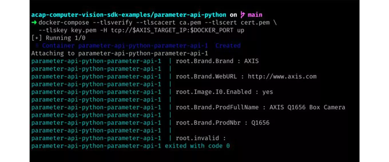 example view of parameter read