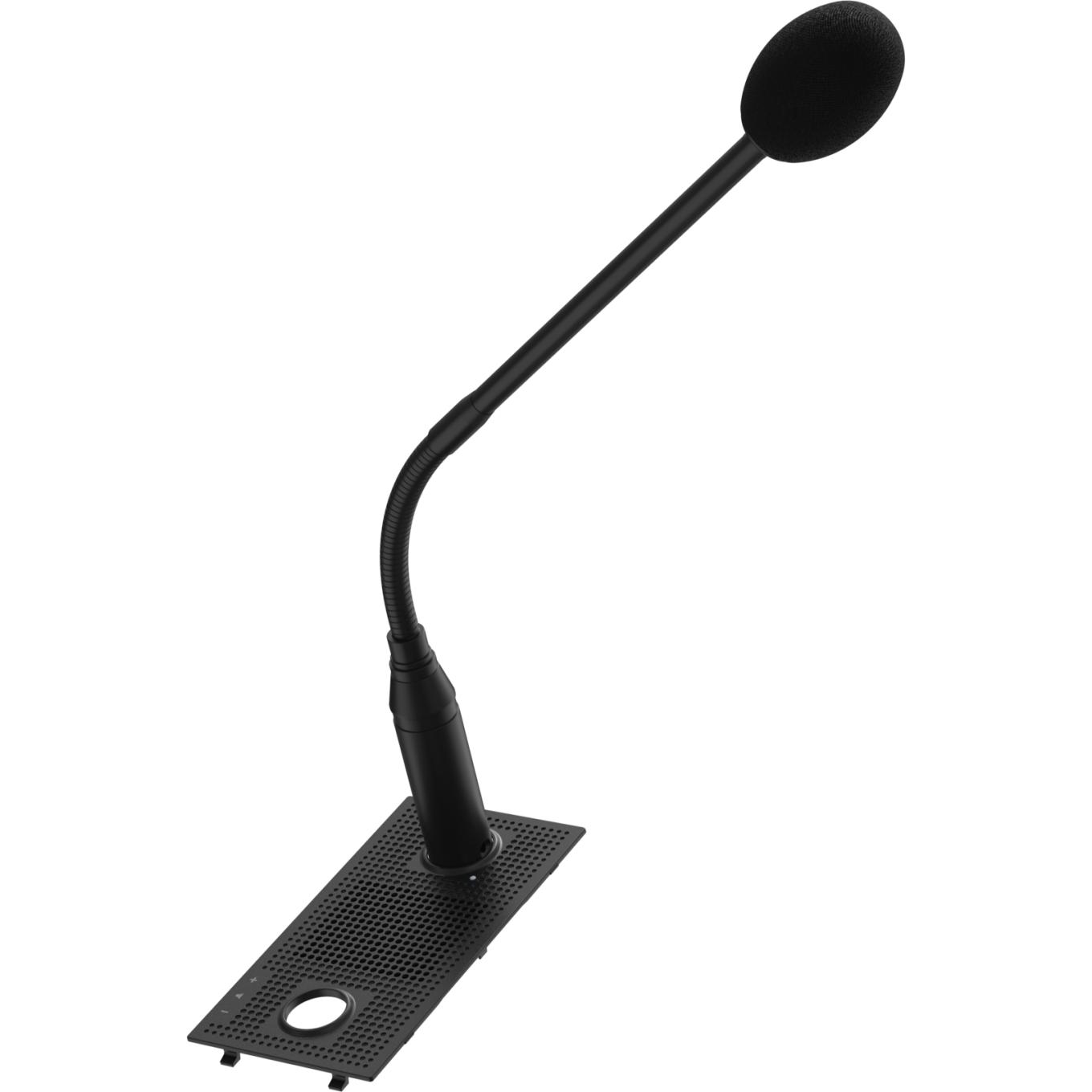 Czarny mikrofon AXIS TC6901 na gęsiej szyi, widok z lewej strony.
